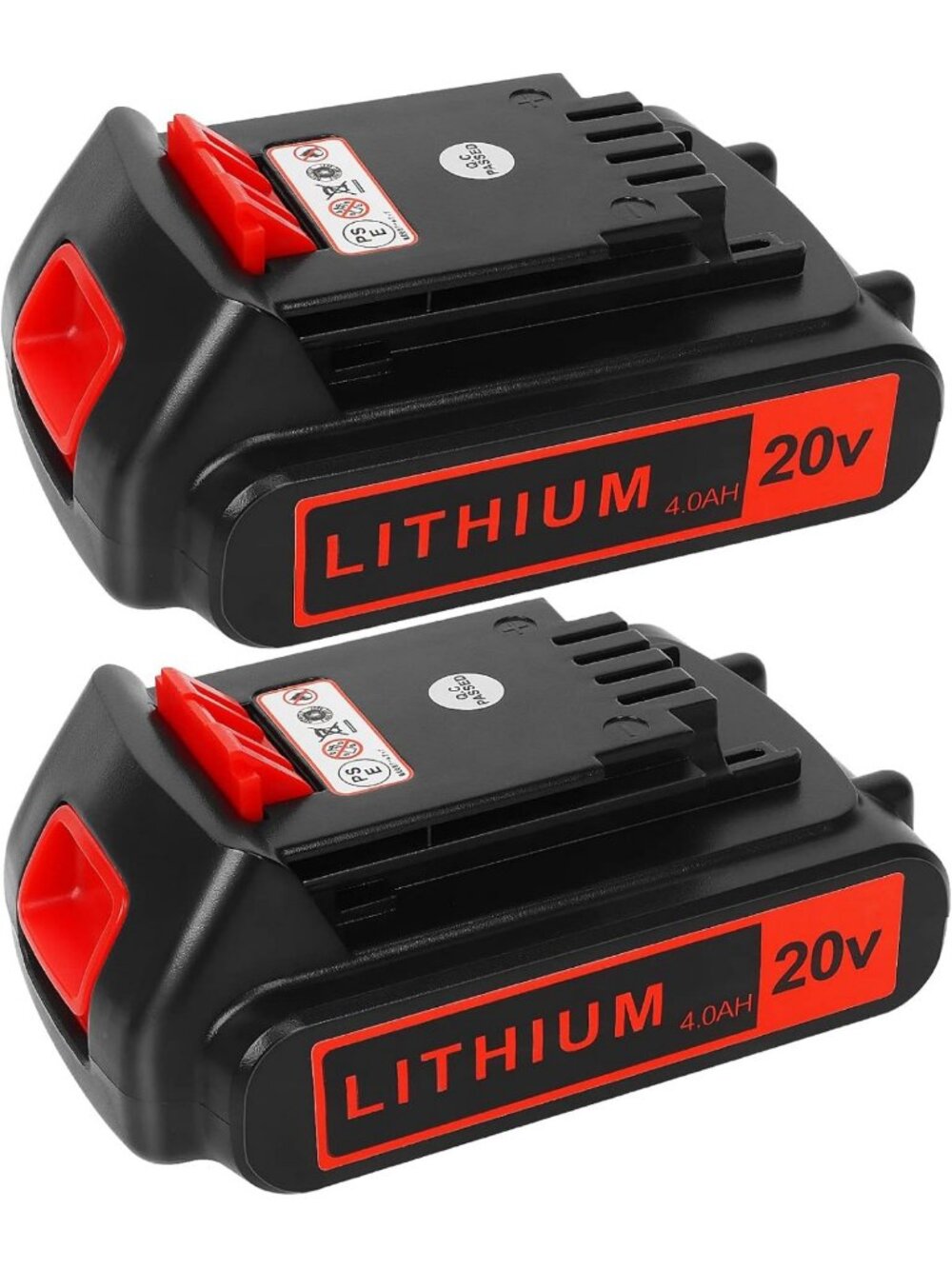 20V Lithium Battery Replacement 4.0Ah - 2 Pack for Power Tools & Gadgets